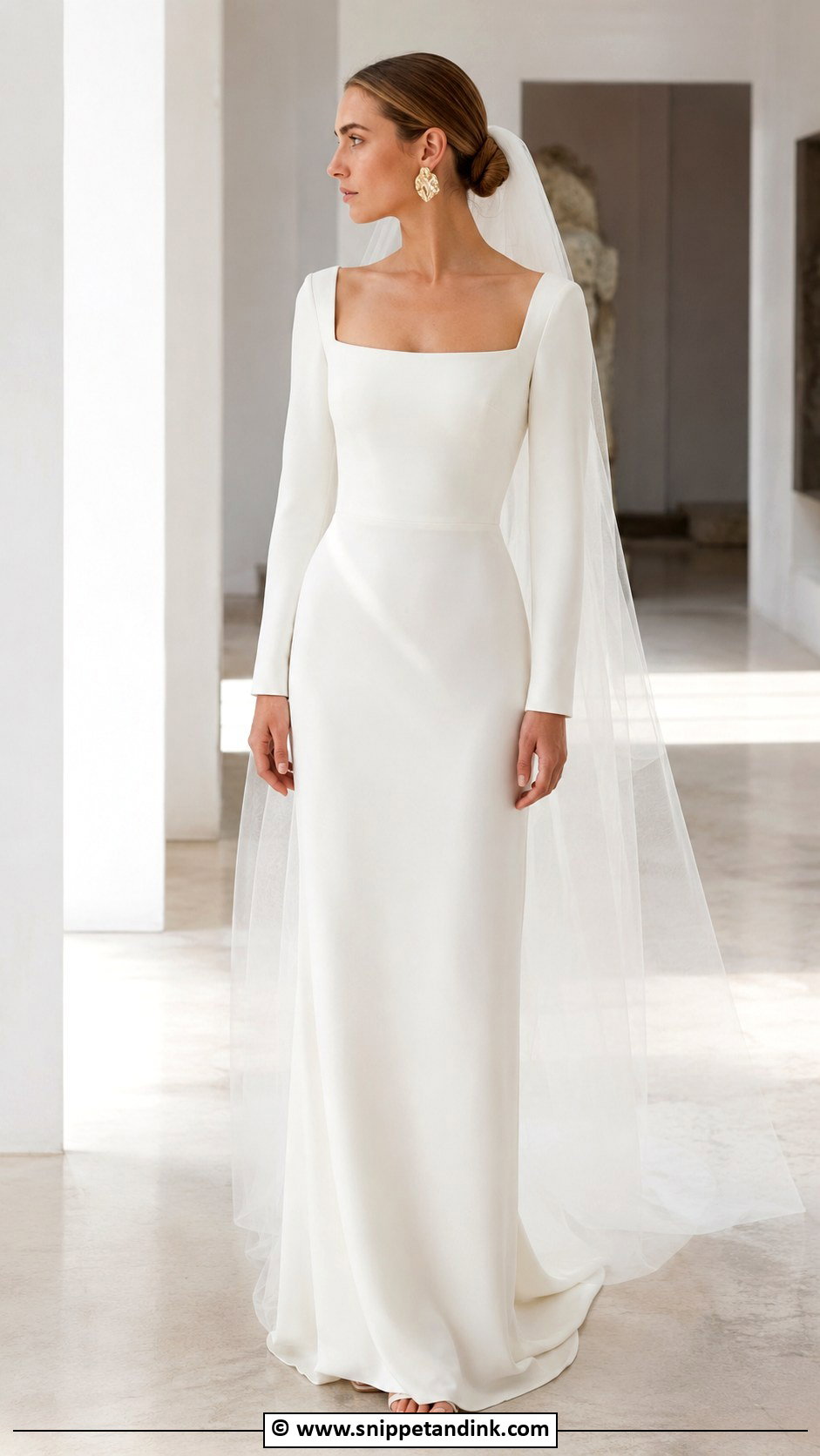 Crepe Wedding Dress With Sleeves - Snippet and Ink - 35 Wedding Dress with Sleeves