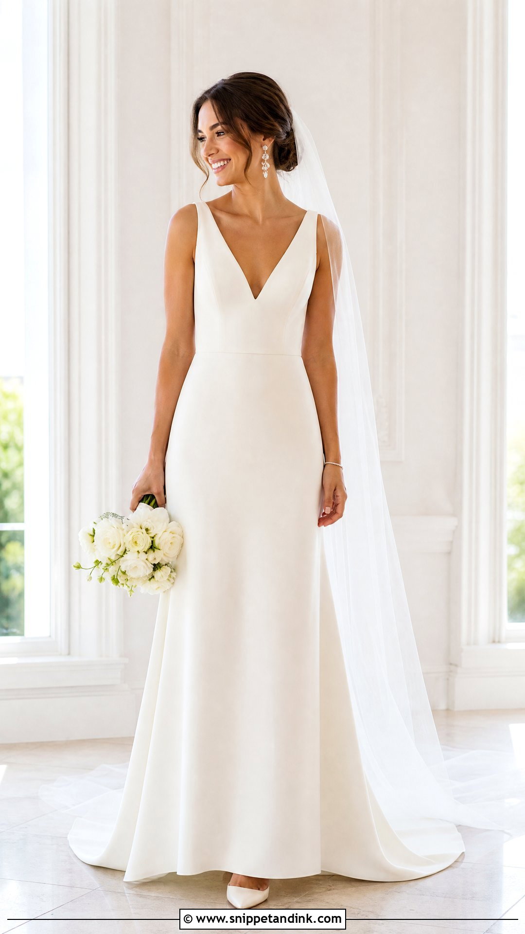 Crepe Wedding Dress With V Neck - Snippet and Ink - 25 Crepe Wedding Dress Ideas