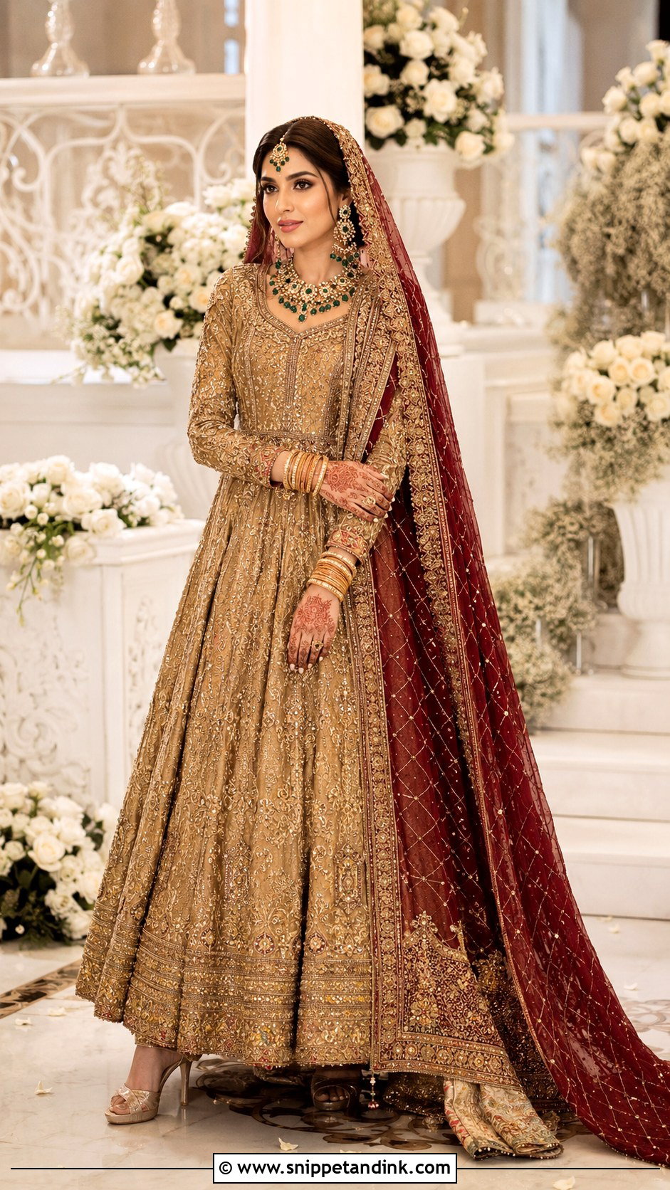 Crimson Barat Bridal Pishwas - Snippet and Ink - 20 Barat Bridal Dress Ideas