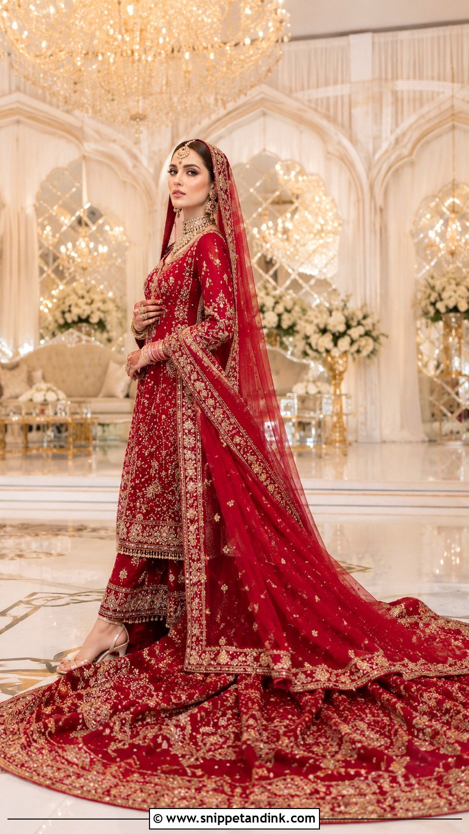 Crimson Farshi Barat Bridal Lehenga - Snippet and Ink - 20 Bridal Dresses for Barat