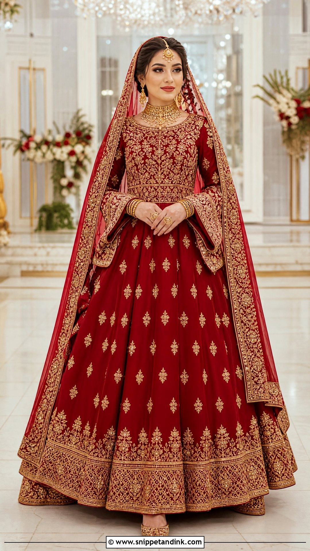 Crimson Gold Afghan Wedding Dress - Snippet and Ink - 20 Traditional Afghan Wedding Dress Ideas