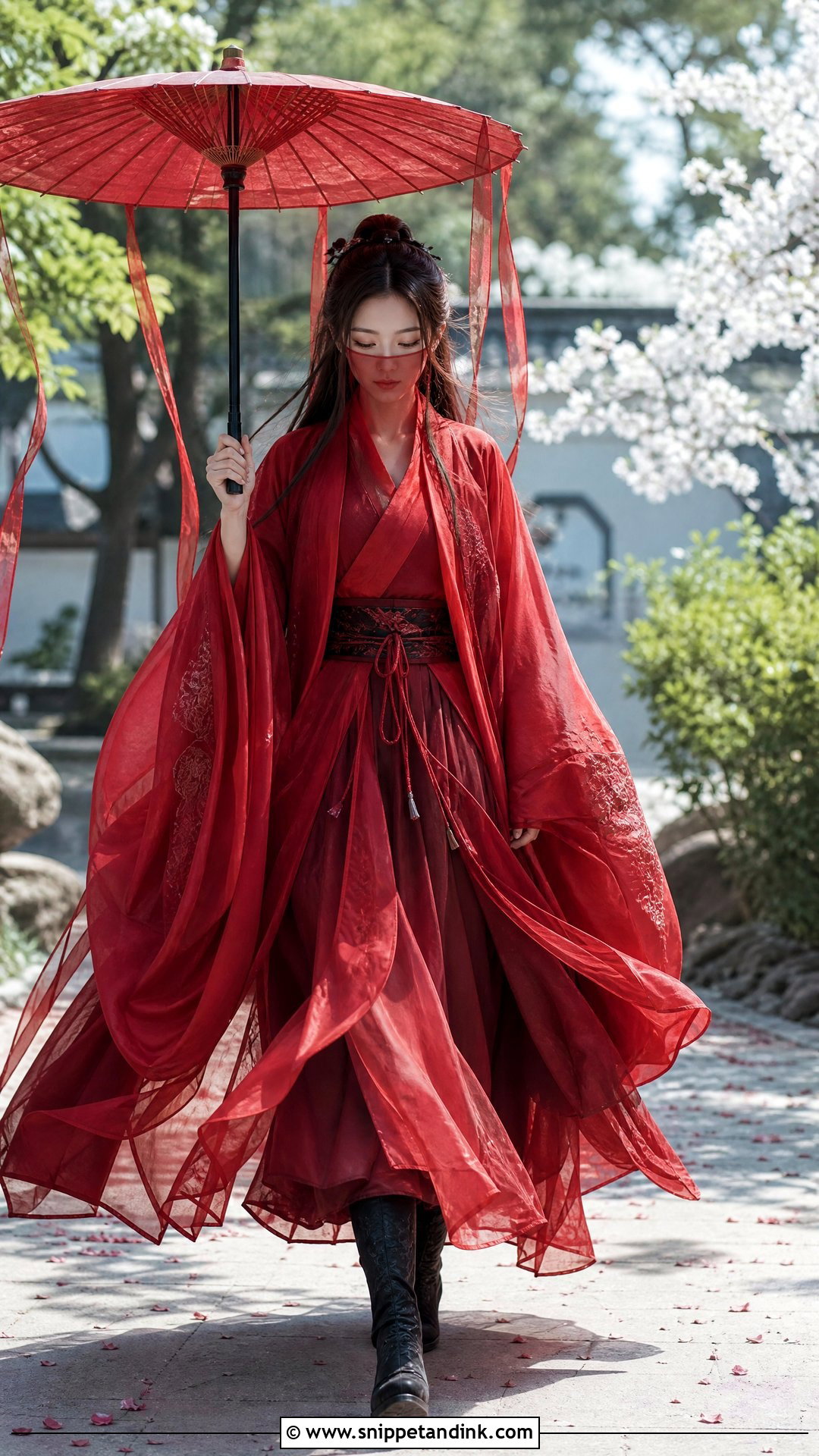 Crimson Hanfu Xie Lian Wedding Dress - Snippet and Ink - 20 Xie Lian Wedding Dress Ideas