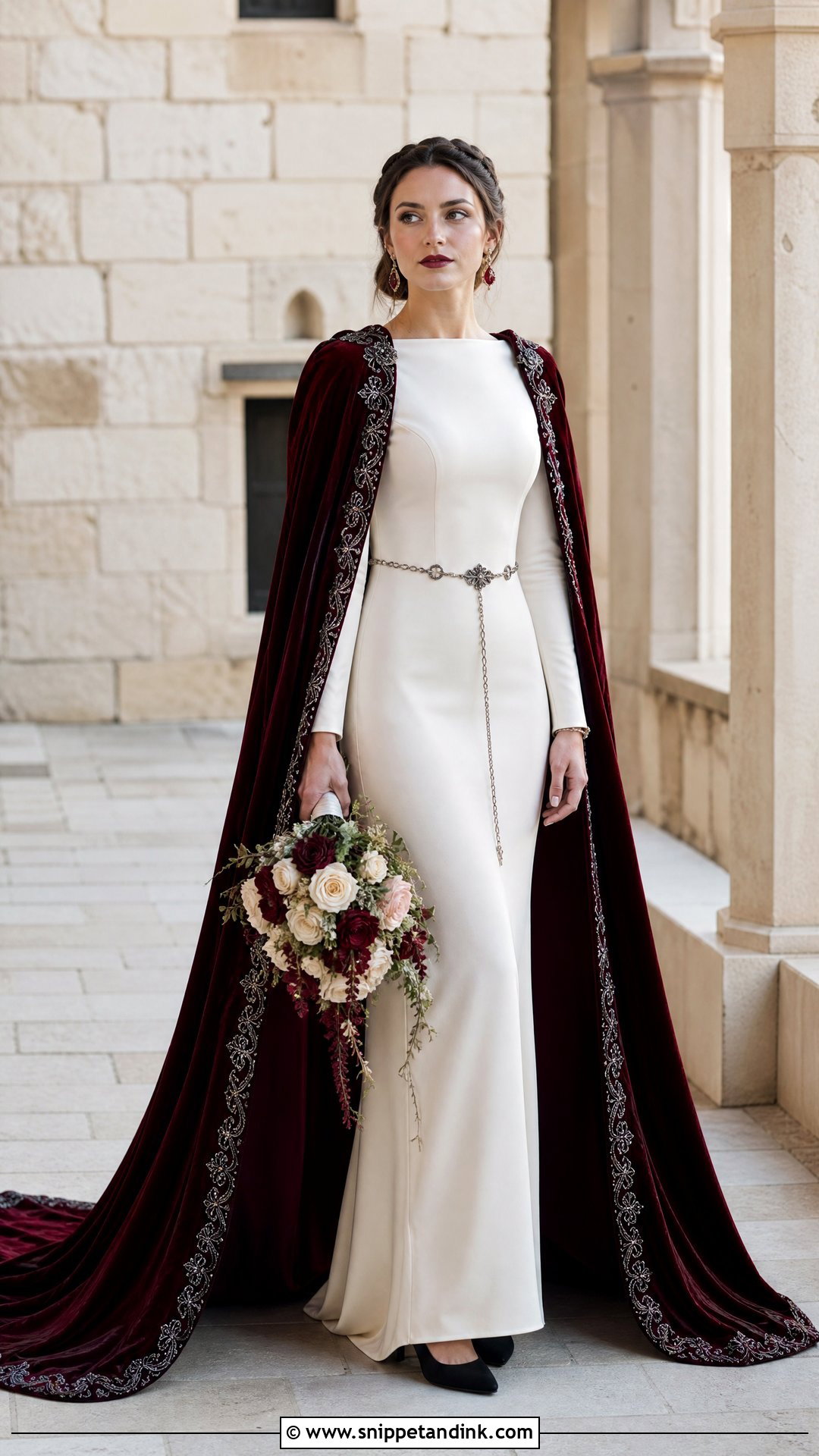 Crimson Velvet Cape Targaryen Wedding Dress - Snippet and Ink - 20 Targaryen Wedding Dress Ideas