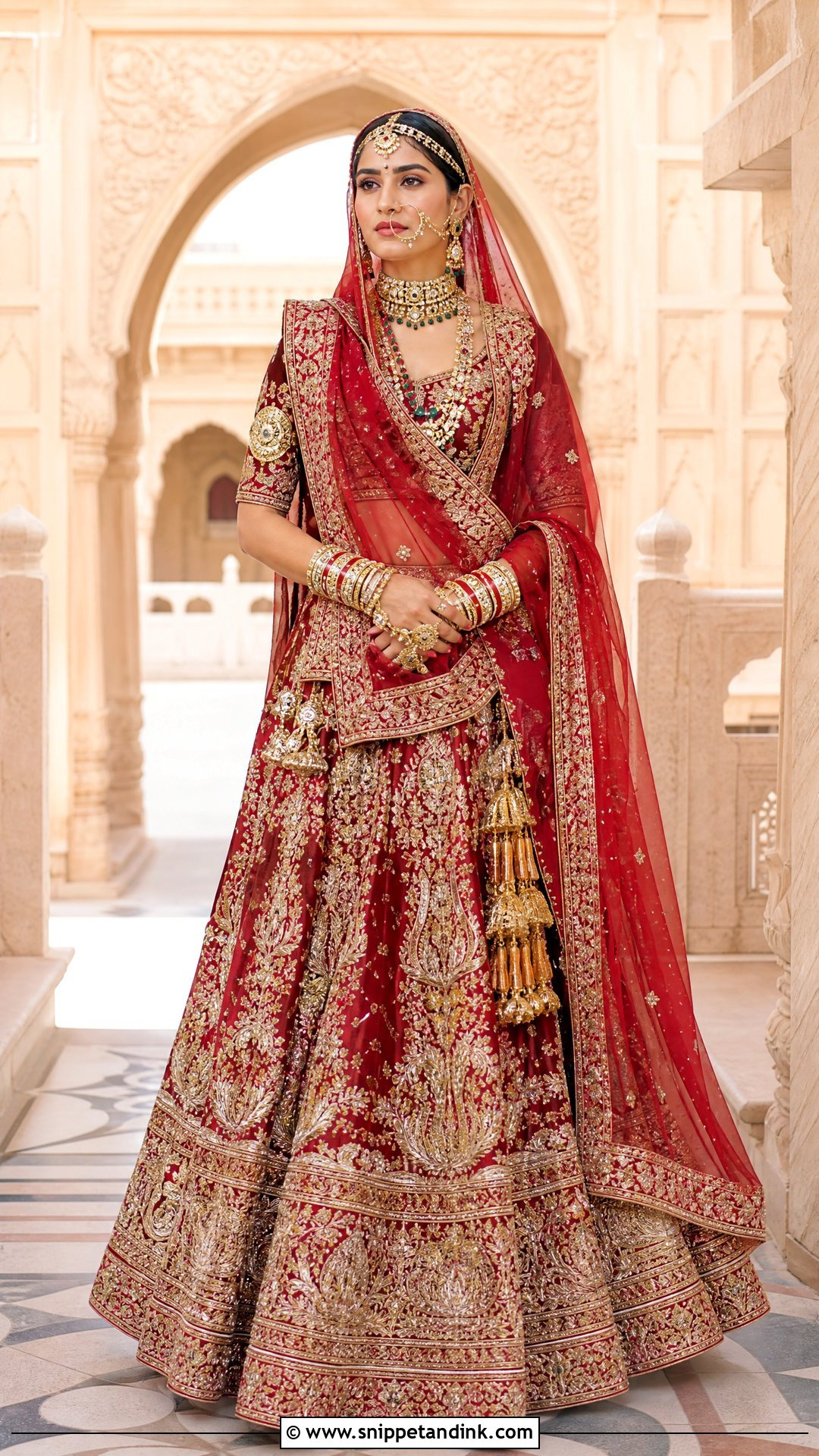 Crimson Zardozi Rajputi Bridal Poshak - Snippet and Ink - 20 Rajputi Bridal Poshak Ideas
