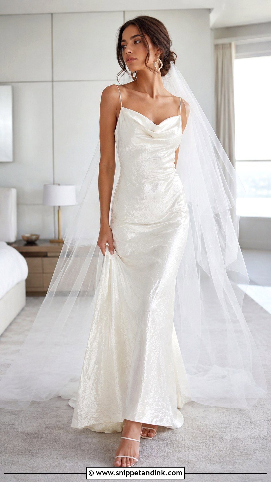 Crinkle Satin Wedding Dress - Snippet and Ink - 25 Textured Wedding Dress Ideas