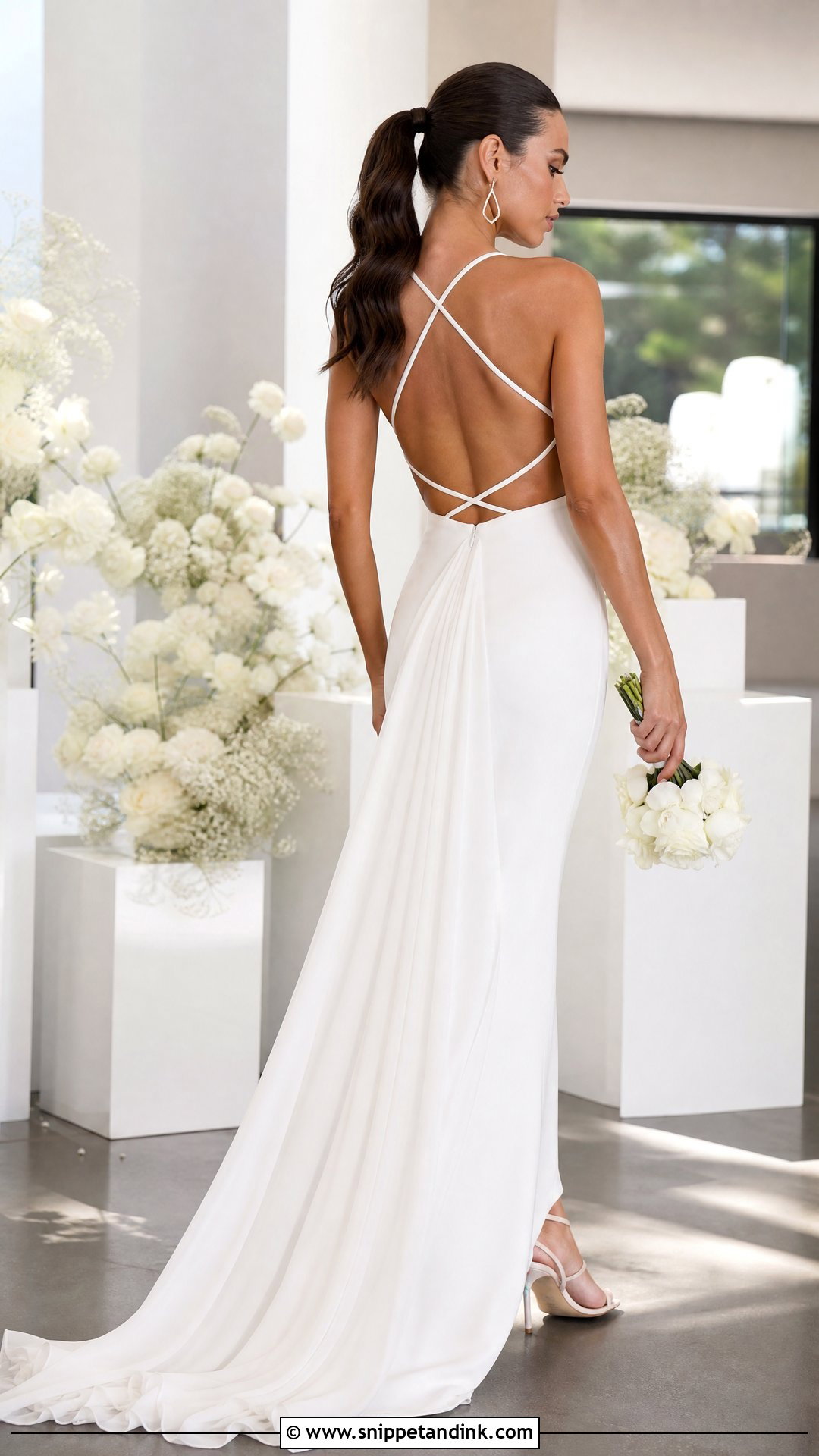 Crisscross Strap Back Wedding Dress - Snippet and Ink - 20 Wedding Dress Back Detail Ideas