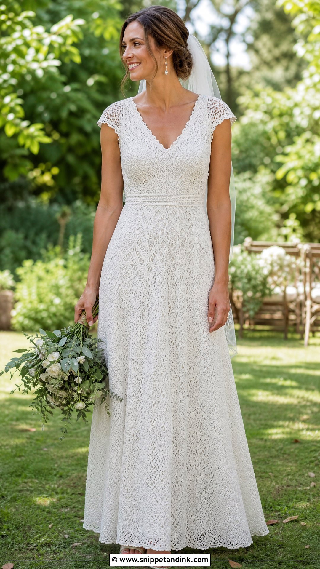 Crochet A Line Wedding Dress - Snippet and Ink - 20 Vintage Bohemian Wedding Dresses