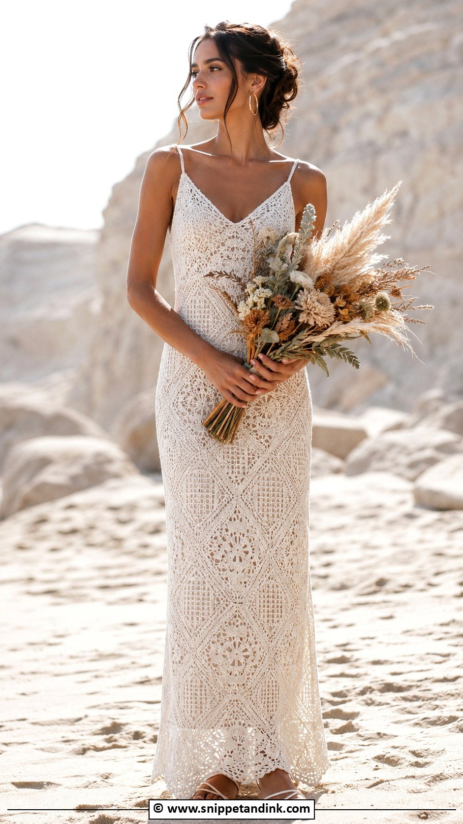 Crochet Bohemian Wedding Dress - Snippet and Ink - 25 Bohemian Wedding Dresses