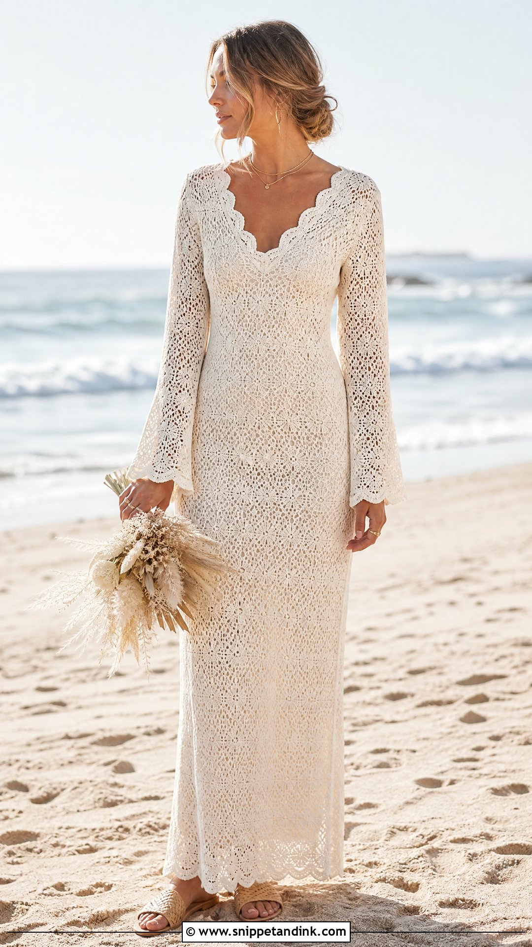 Crochet Boho Beach Wedding Dress - Snippet and Ink - 25 Beach Wedding Dress Boho Ideas