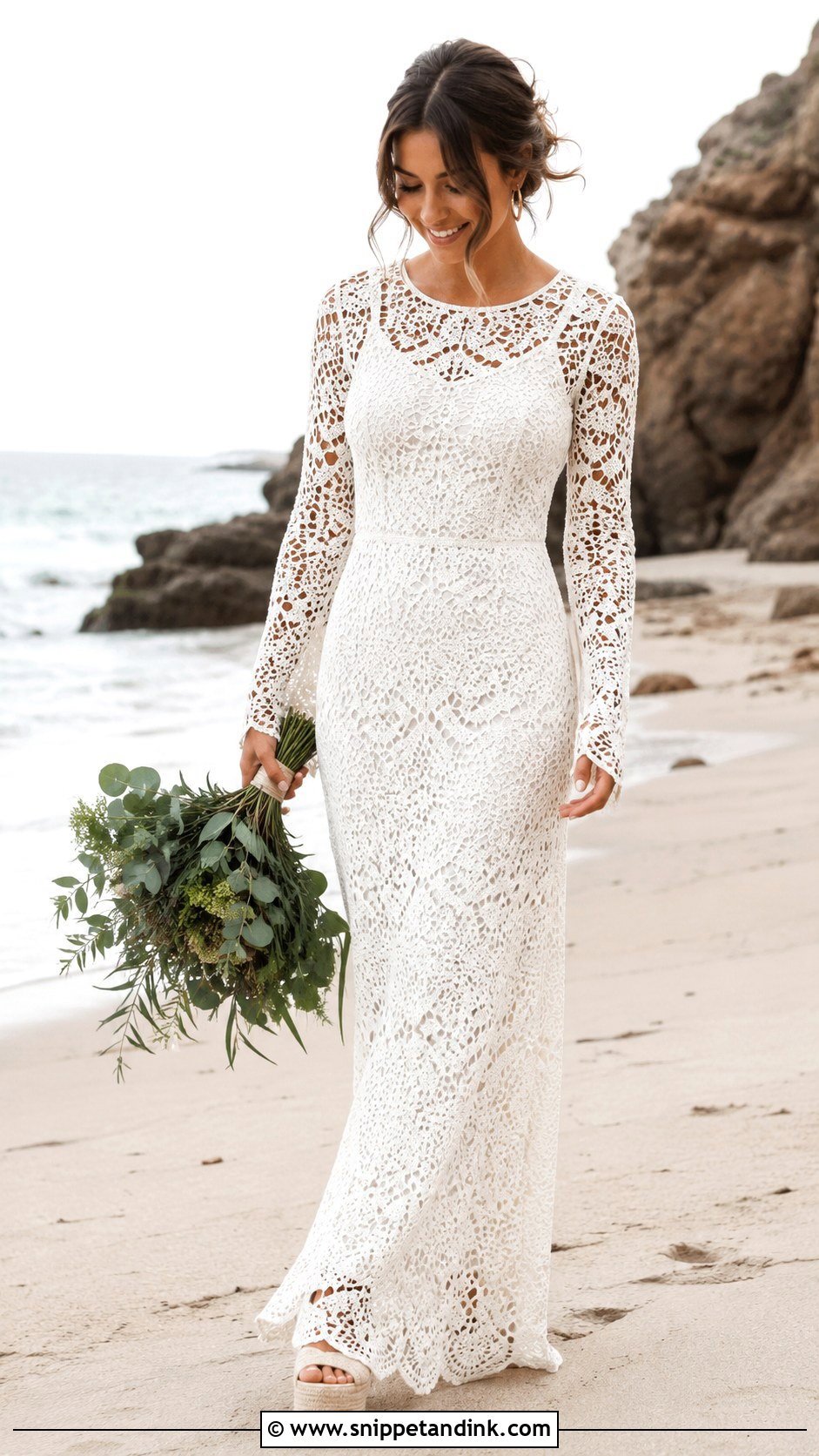 Crochet Boho Wedding Dress - Snippet and Ink - 25 Vintage 70s Wedding Dress Ideas