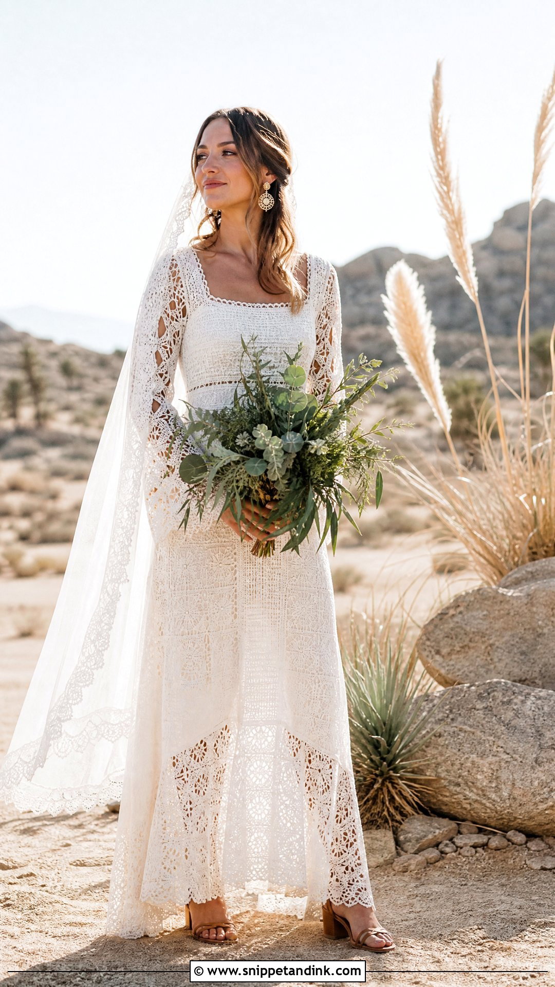 Crochet Boho Wedding Dress - Snippet and Ink - 20 Unique Nontraditional Wedding Dresses