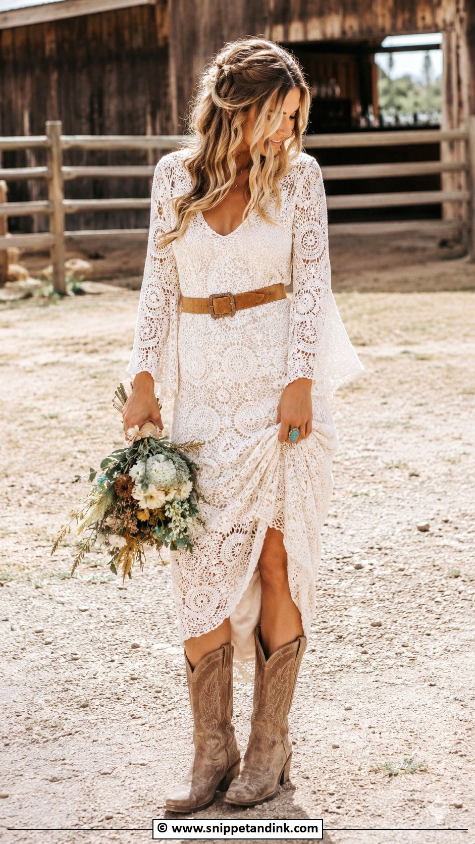 Crochet Boho Western Wedding Dress - Snippet and Ink - 25 Boho Western Wedding Dress Ideas