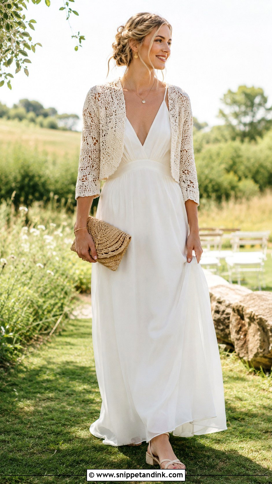 Crochet Bolero With Boho Wedding Dress - Snippet and Ink - 20 Wedding Dress with Jacket Ideas