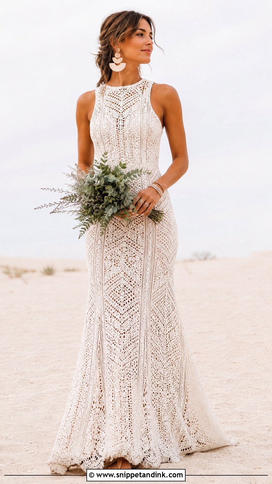 Crochet Lace Boho Bridal Gown - Snippet and Ink - 20 Boho Bridal Gowns