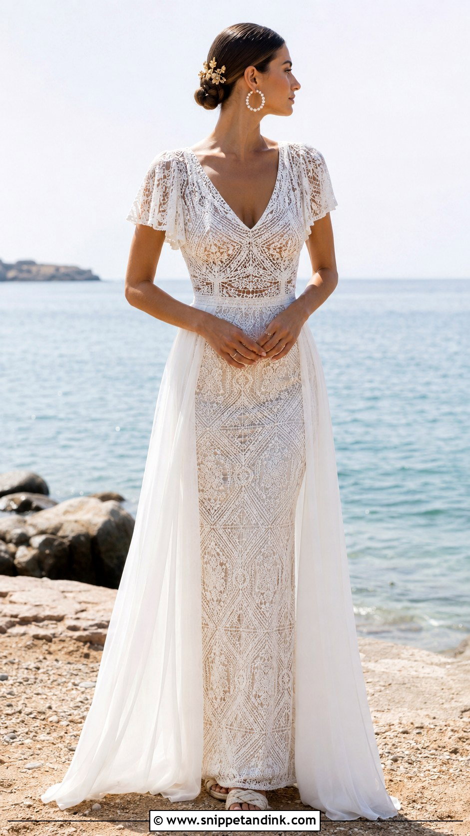 Crochet Lace Boho Glam Wedding Dress - Snippet and Ink - 20 Boho Glam Wedding Dress Ideas