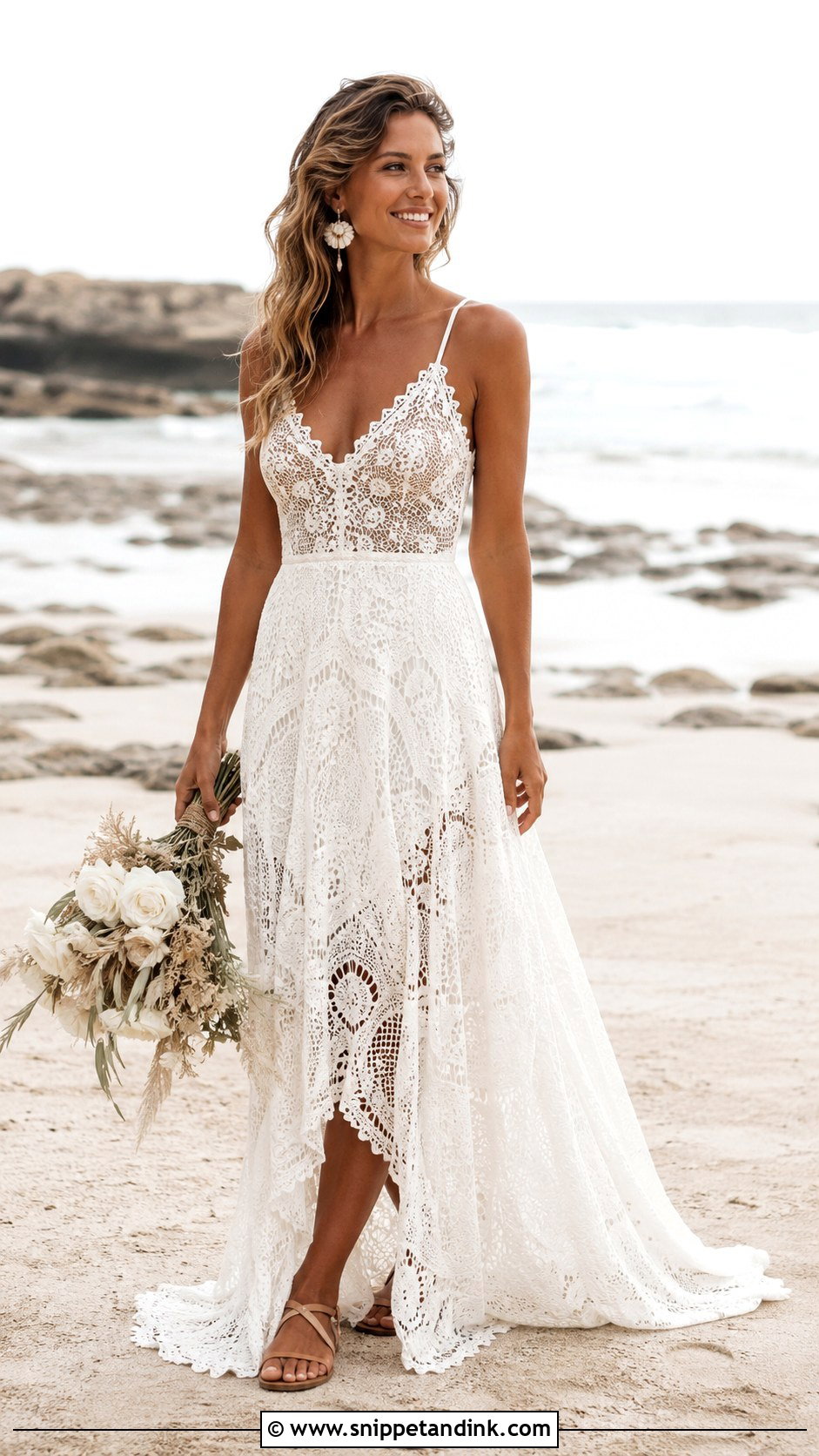 Crochet Lace Boho Wedding Dress - Snippet and Ink - 25 Boho Style Wedding Dress Ideas