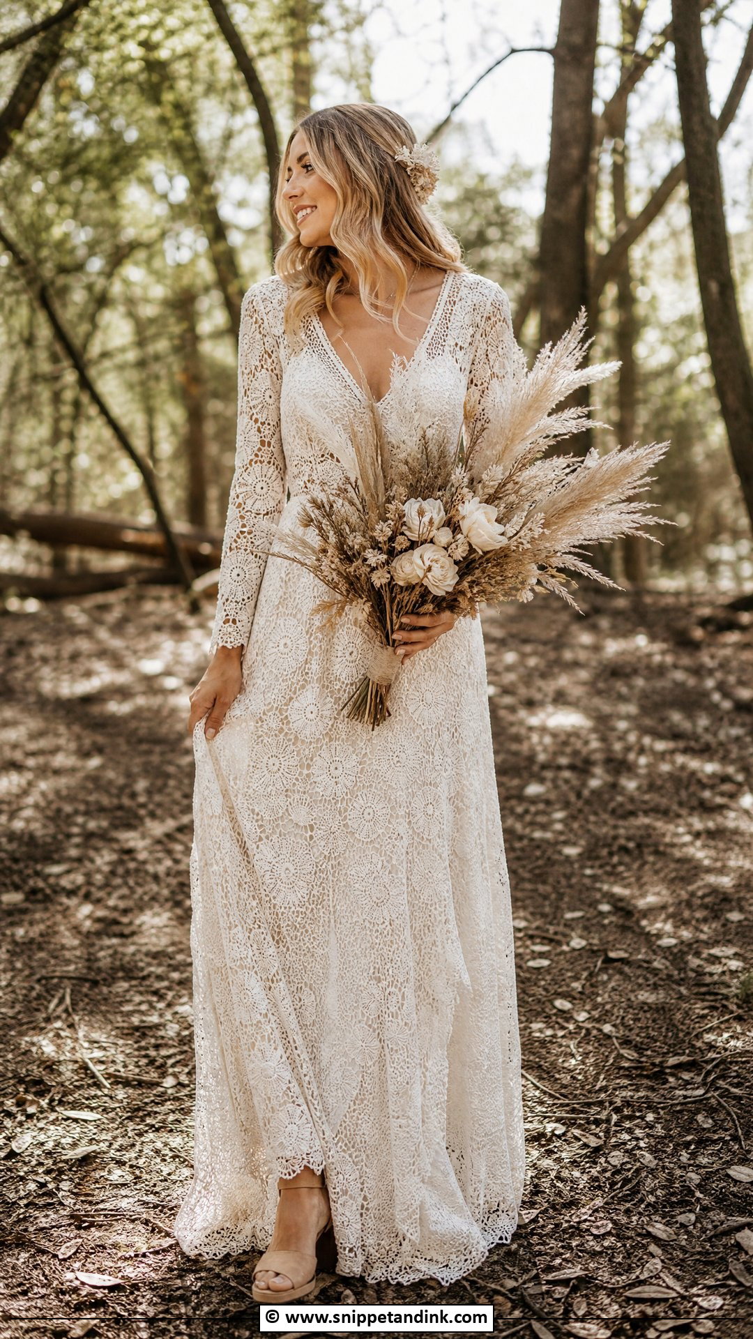 Crochet Lace Forest Wedding Dress - Snippet and Ink - 35 Forest Wedding Dress Ideas