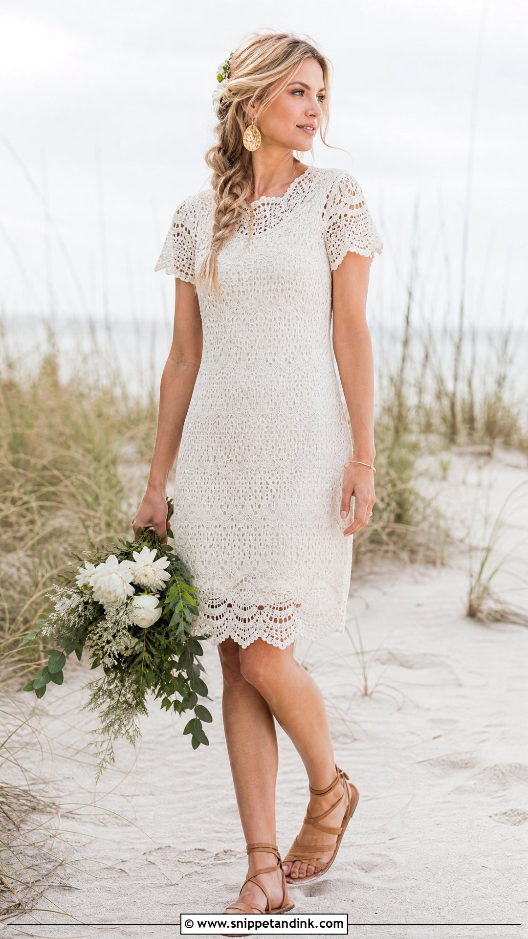 Crochet Lace Short Beach Wedding Dress - Snippet and Ink - 20 Short Beach Wedding Dress Ideas