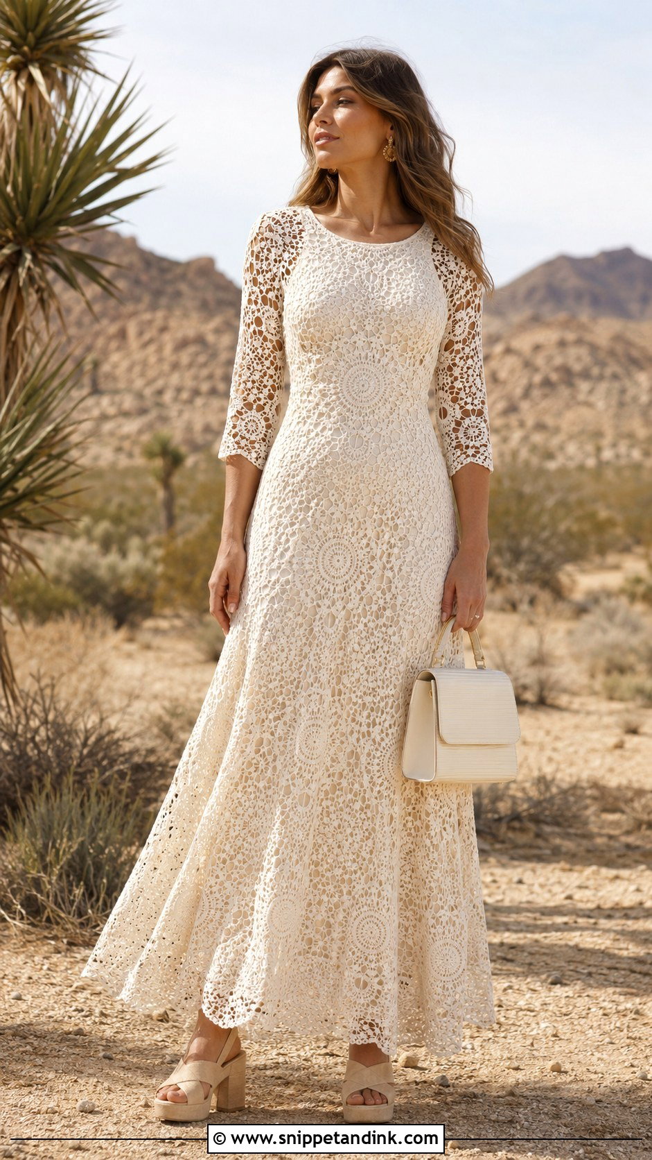 Crochet Lace Wedding Dress - Snippet and Ink - 20 70s Inspired Wedding Dress Ideas