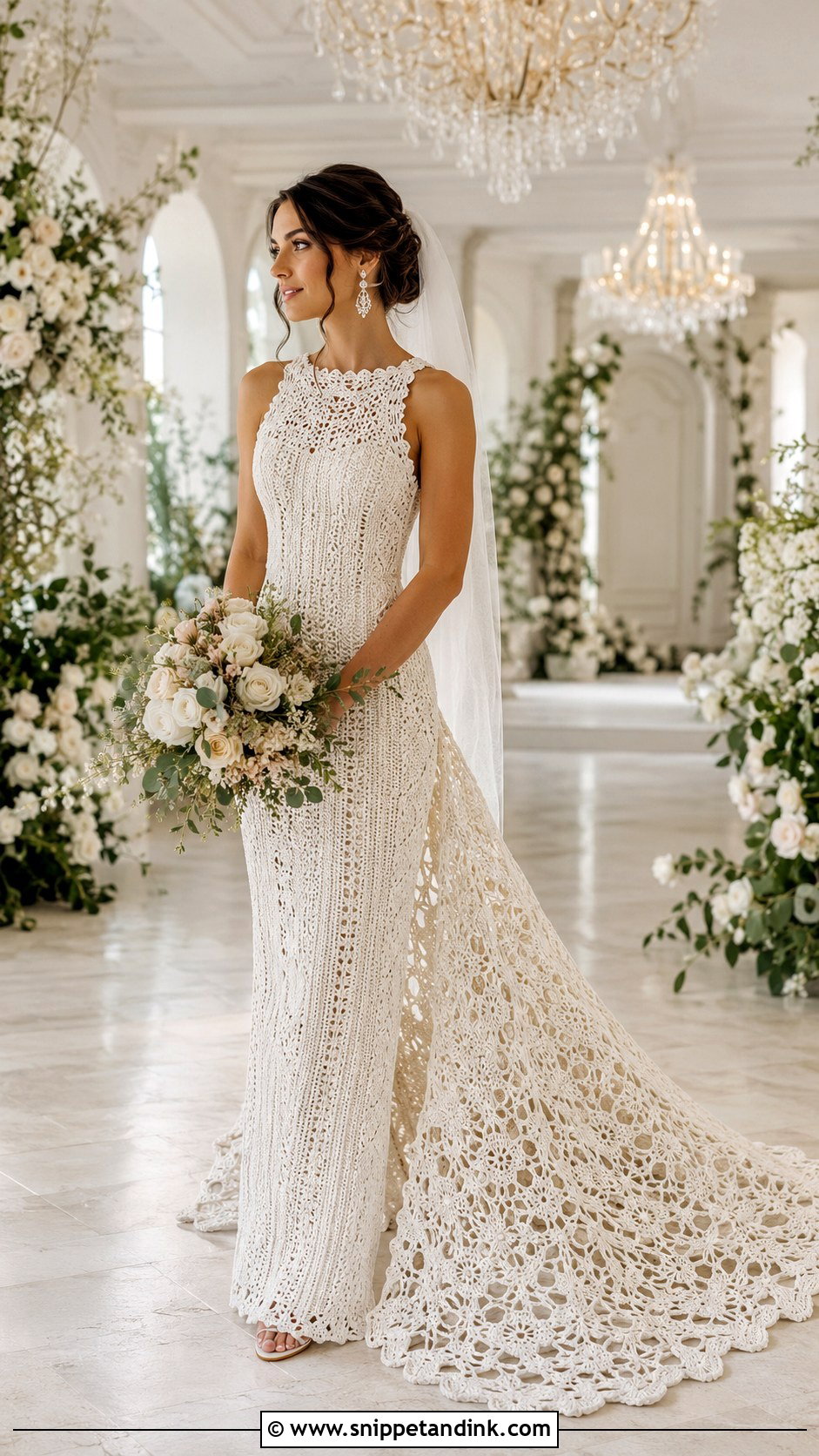Crochet Wedding Dress With Detachable Train - Snippet and Ink - 20 DIY Crochet Wedding Dress Ideas