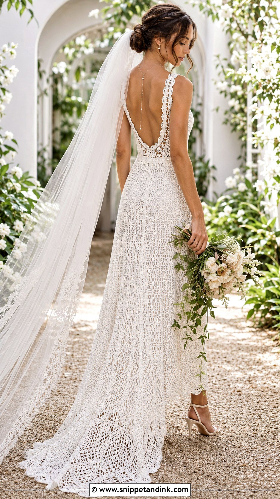 Crochet Wedding Dress With Open Back - Snippet and Ink - 20 Crochet Wedding Dresses