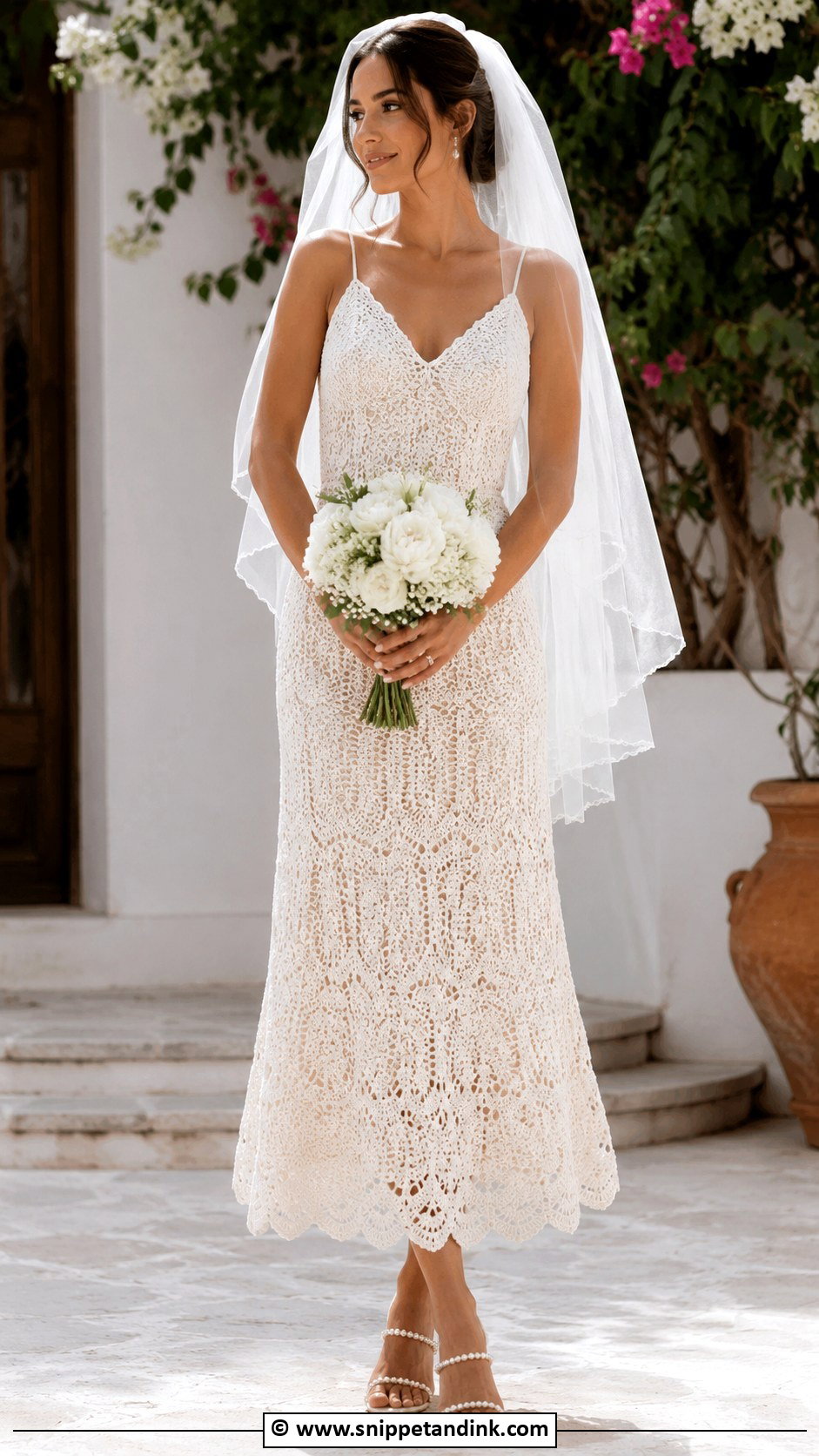 Crochet Wedding Dress With Scalloped Hem - Snippet and Ink - 30 Crochet Wedding Dress Ideas