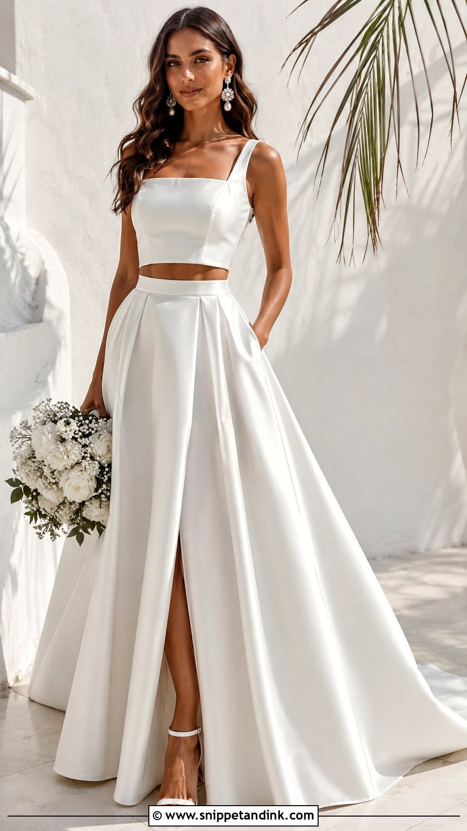 Crop Top And High Waist Skirt Wedding Dress - Snippet and Ink - 25 Top and Skirt Wedding Dress Ideas