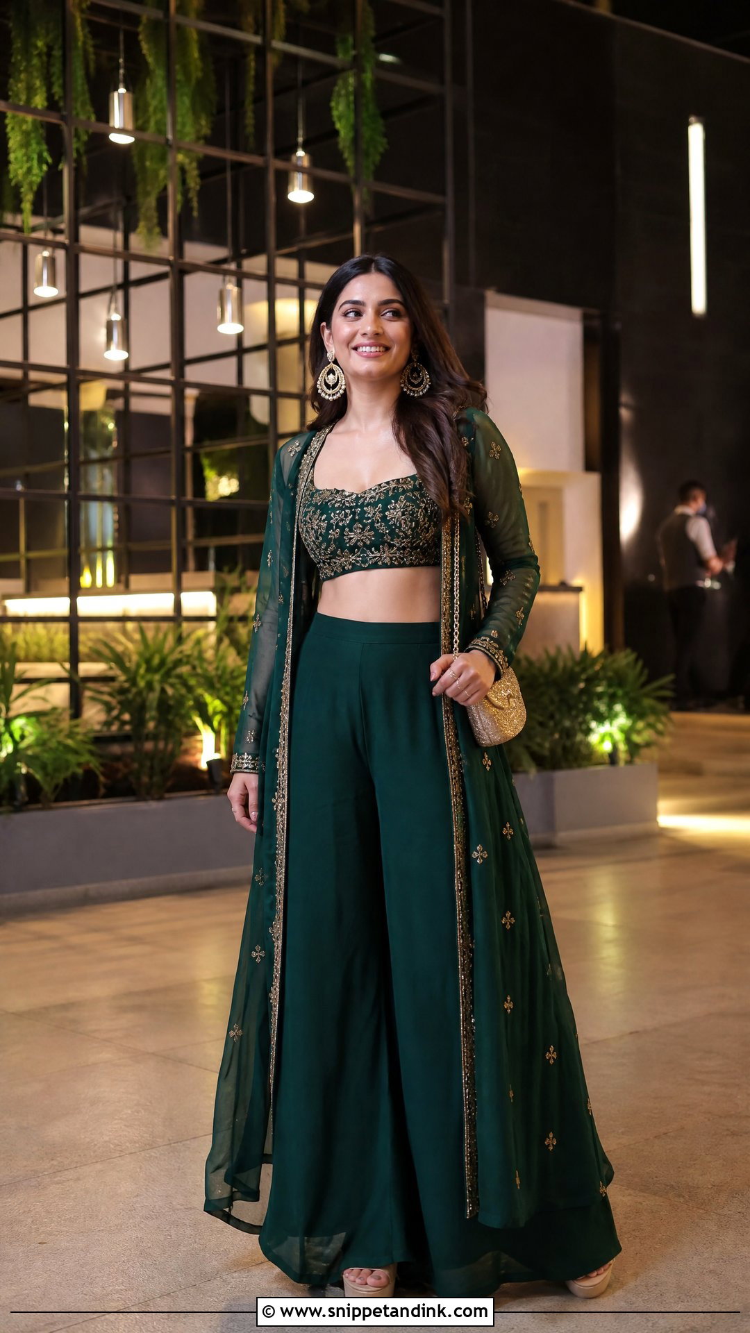 Crop Top And Palazzo DJ Night Outfit - Snippet and Ink - 25 Dj Night Outfits for Indian Wedding