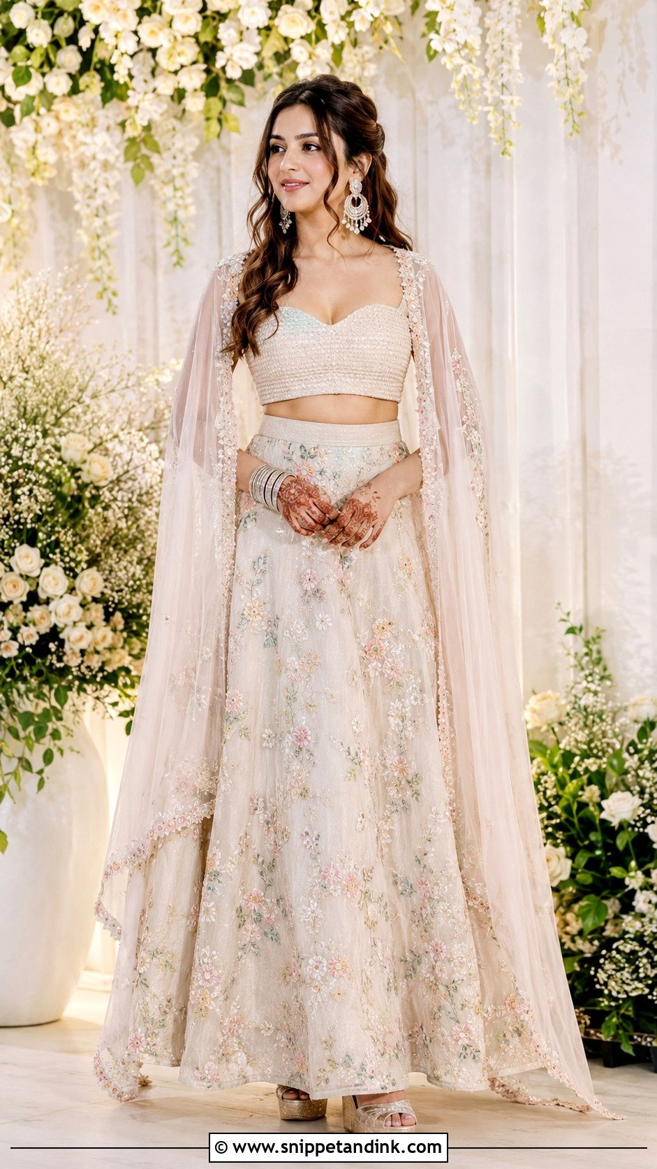 Crop Top And Skirt Mehndi Outfit - Snippet and Ink - 30 Mehndi Outfit for Bride Ideas