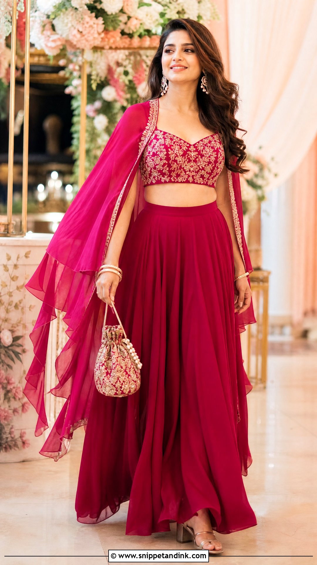 Crop Top And Skirt Sangeet Outfit - Snippet and Ink - 20 Simple Sangeet Outfit Sisters Ideas