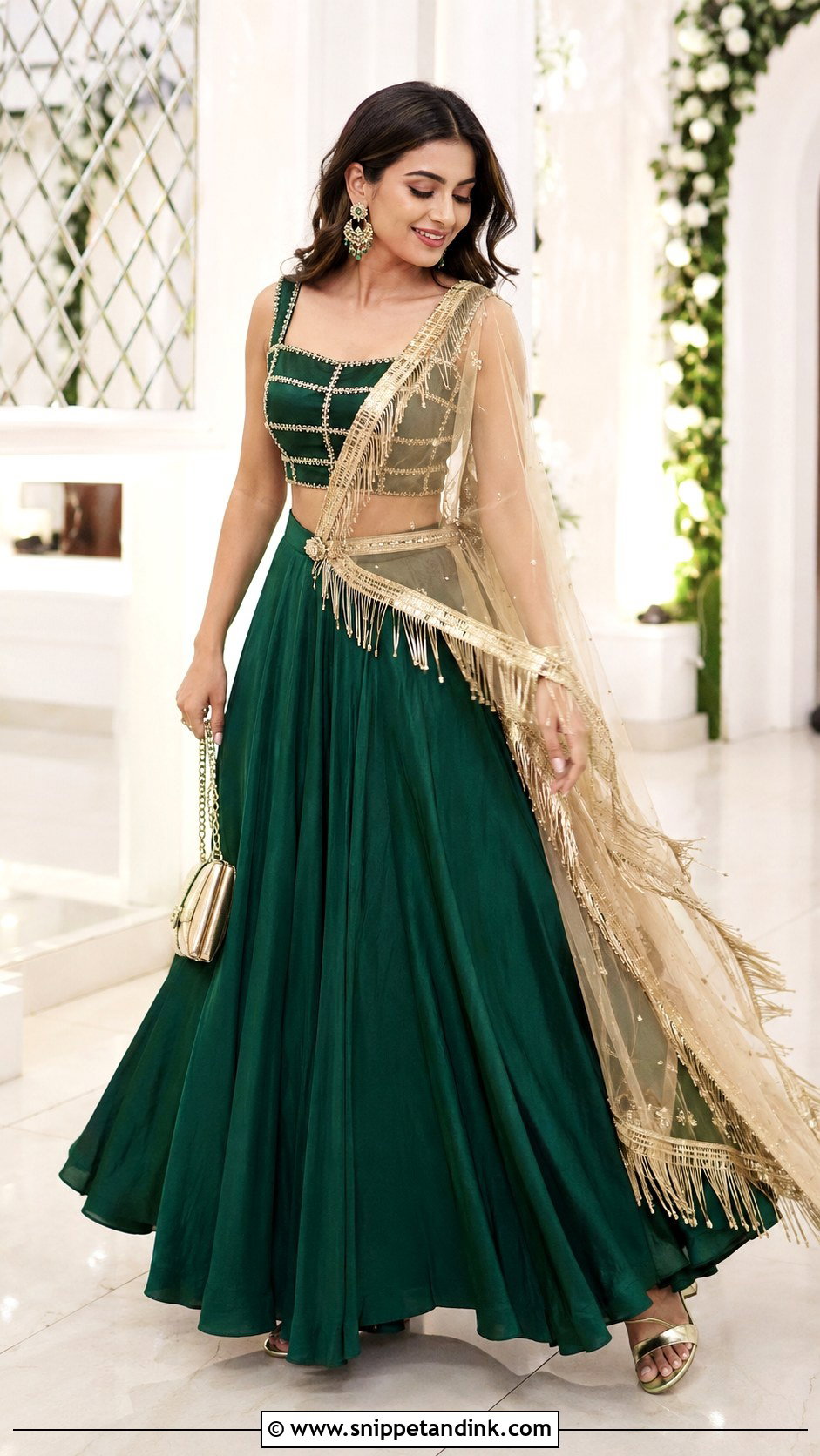 Crop Top And Skirt With Kiran Dupatta - Snippet and Ink - 20 Kiran Dupatta Ideas