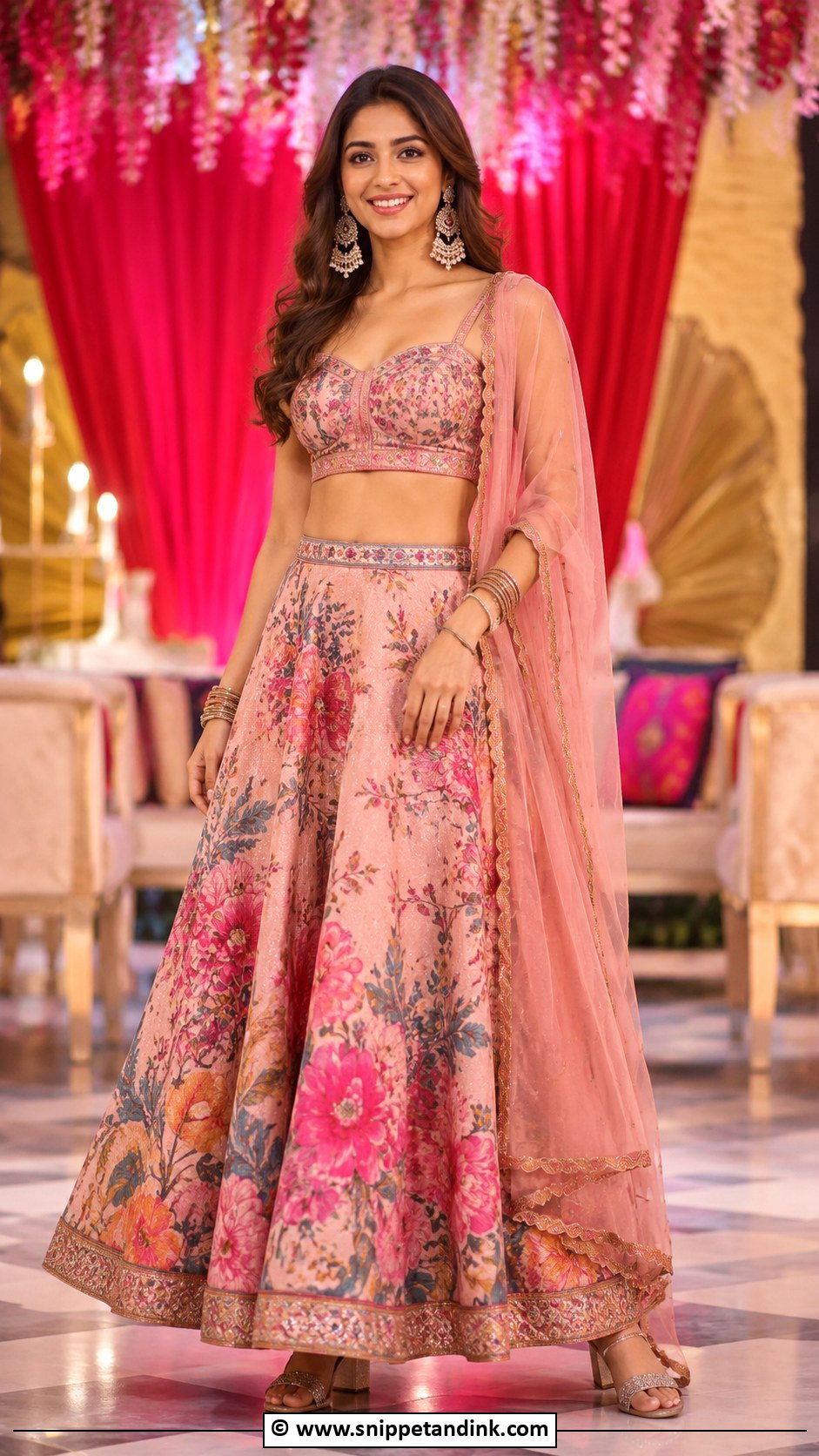 Crop Top Lehenga For Sangeet - Snippet and Ink - 35 Sangeet Outfit Ideas