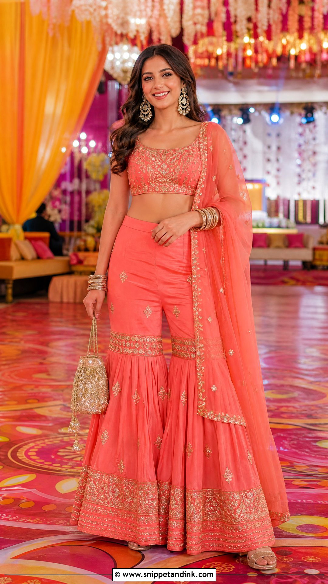 Crop Top Sharara Set - Snippet and Ink - 20 Sharara Designs Party Wear Indian Weddings
