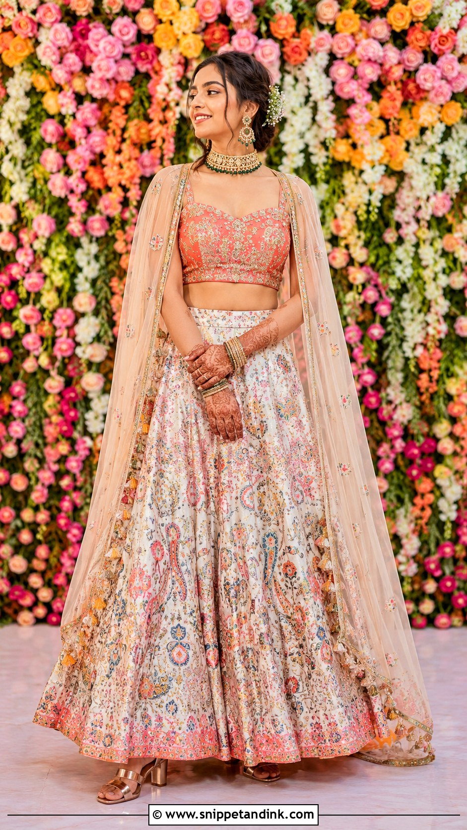 Crop Top Skirt Mehandi Outfit - Snippet and Ink - 25 Indian Bridal Mehandi Outfits Brides