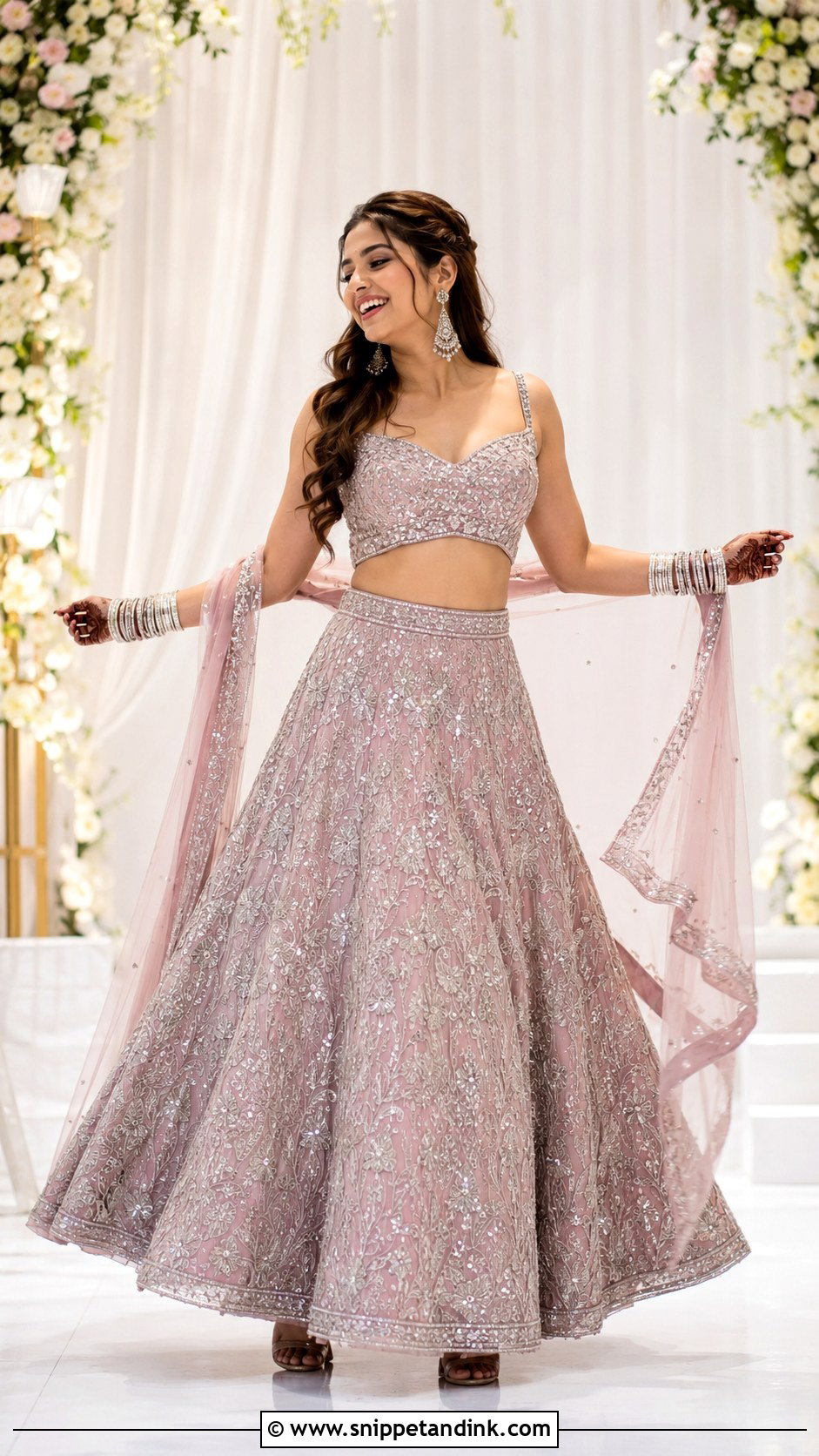 Crop Top Skirt Sangeet Outfit - Snippet and Ink - 25 Bridal Sangeet Outfits
