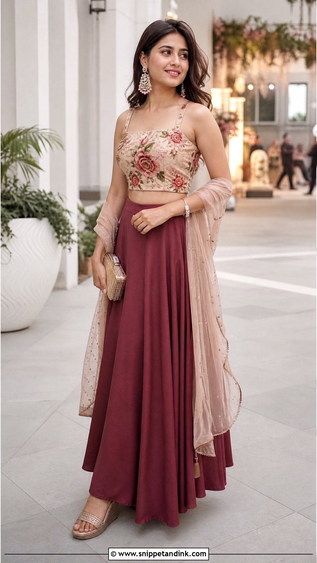 Crop Top and Skirt for Brother Marriage - Snippet and Ink - 25 Brother Marriage Dress for Sister Ideas