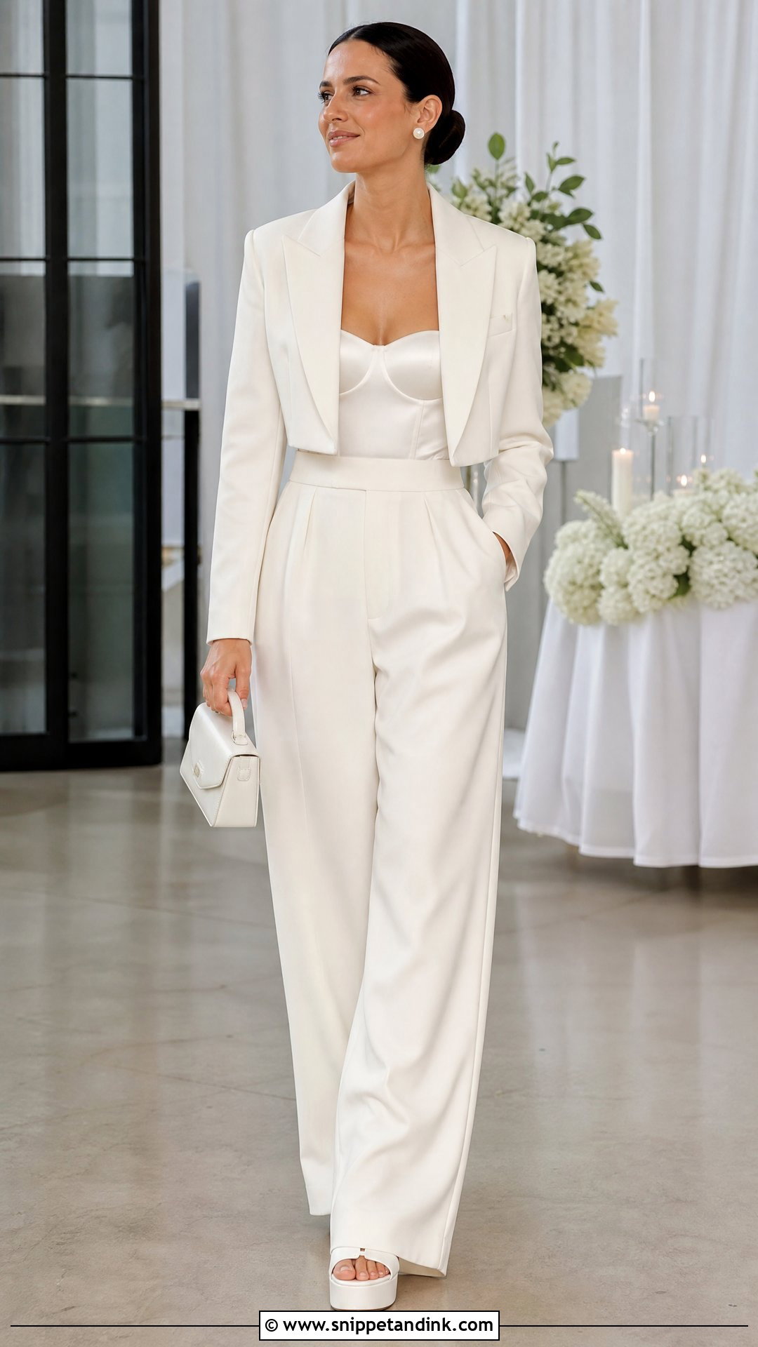 Cropped Blazer Wedding Pantsuit - Snippet and Ink - 25 Wedding Pantsuit the Bride Ideas