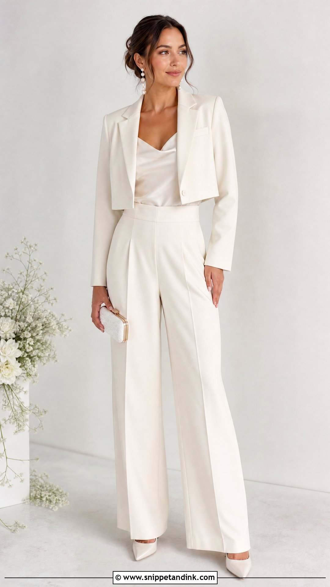 Cropped Blazer Wedding Suit - Snippet and Ink - 25 Female Wedding Suit Ideas
