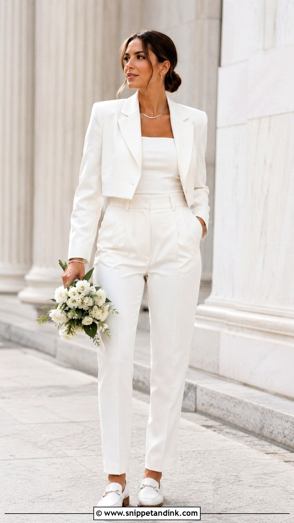 Cropped Blazer Wedding Suit - Snippet and Ink - 25 Lesbian Wedding Outfits Suits Style