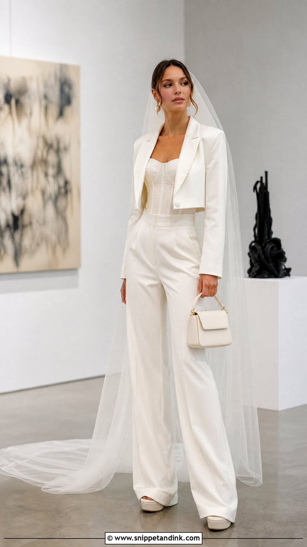 Cropped Blazer Wedding Suit - Snippet and Ink - 25 Suit Wedding Dress Ideas