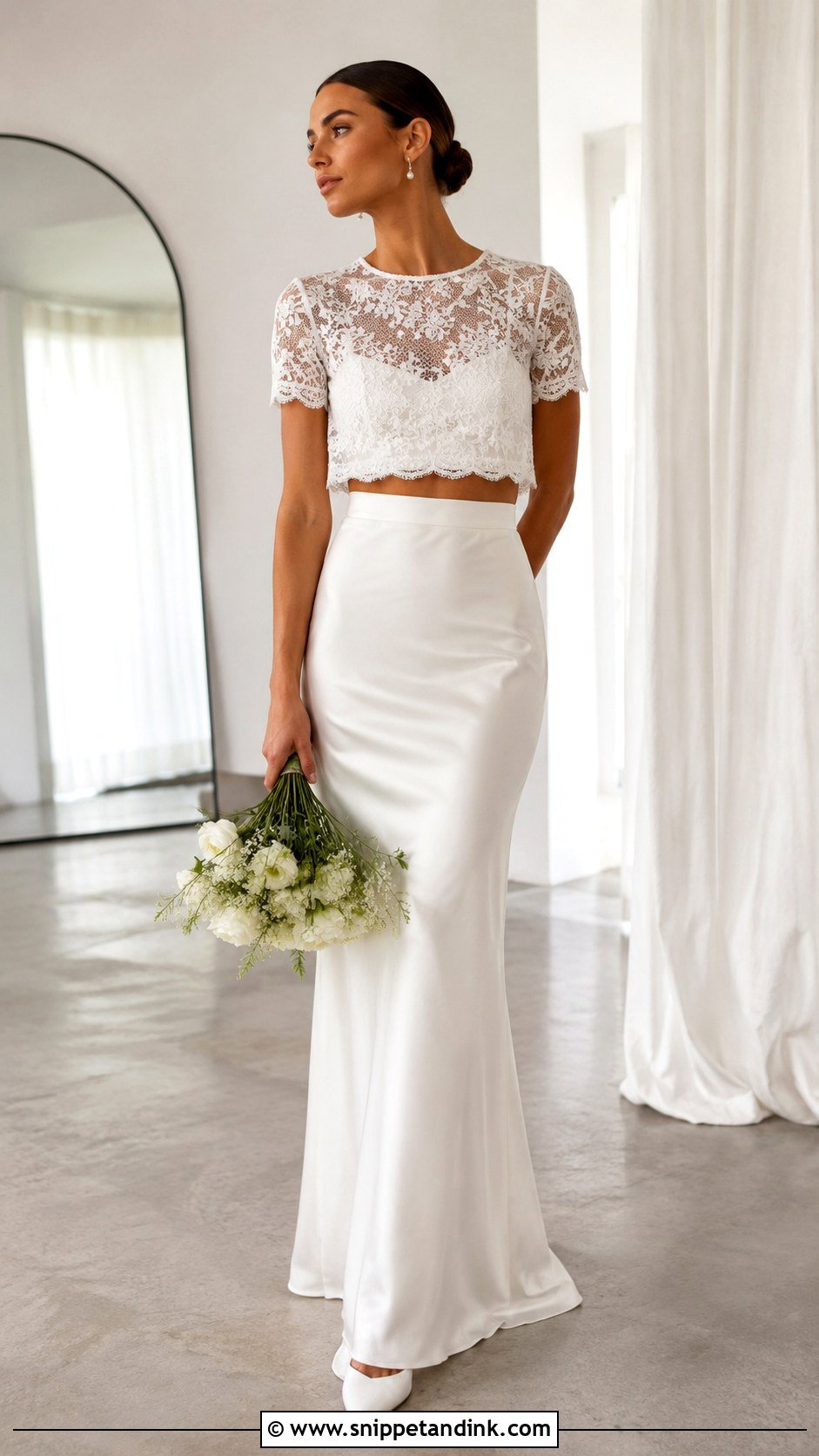 Cropped Bridal Top Wedding Dress Topper - Snippet and Ink - 30 Wedding Dress Topper Ideas