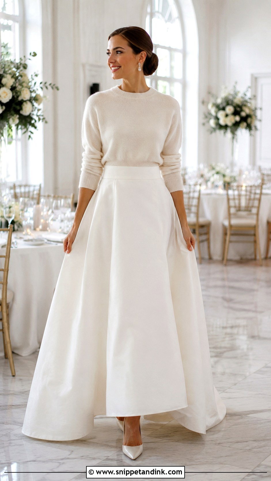 Cropped Bride Sweater With A Line Wedding Dress - Snippet and Ink - 20 Bride Sweater Ideas