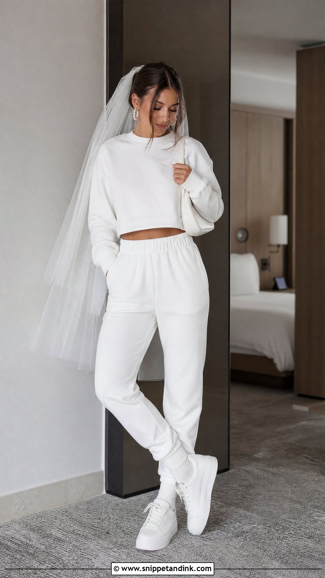 Cropped Bride Wedding Sweatsuit - Snippet and Ink - 20 Wedding Sweatsuit Ideas