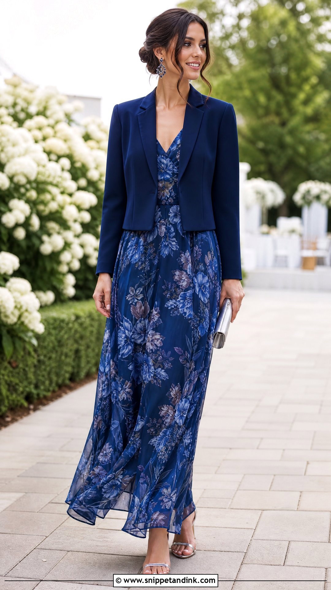 Cropped Wedding Blazer With Maxi Dress - Snippet and Ink - 20 Wedding Blazers Ideas