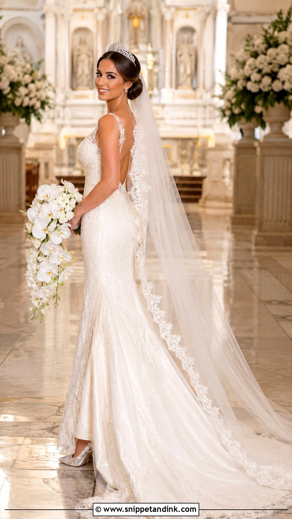Crown And Cathedral Veil Bride - Snippet and Ink - 20 Crown Bride Ideas