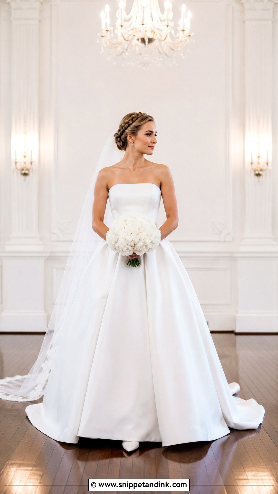 Crown Braid With Ball Gown Wedding Dress - Snippet and Ink - 20 Braid Dress Wedding Ideas