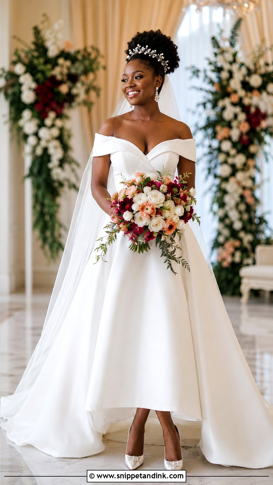Crown Bride With Natural Hair - Snippet and Ink - 20 Crown Bride Ideas
