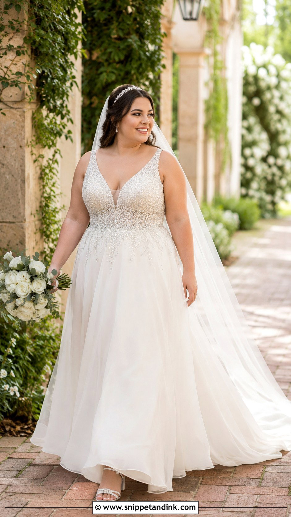 Crystal A Line Wedding Dress - Snippet and Ink - 20 Crystal Wedding Dress Ideas