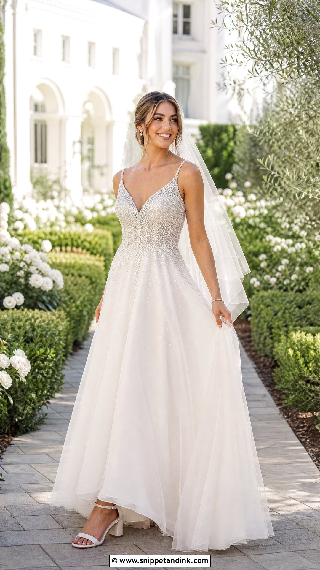 Crystal A Line Wedding Dress - Snippet and Ink - 20 Wedding Dress Crystals Ideas