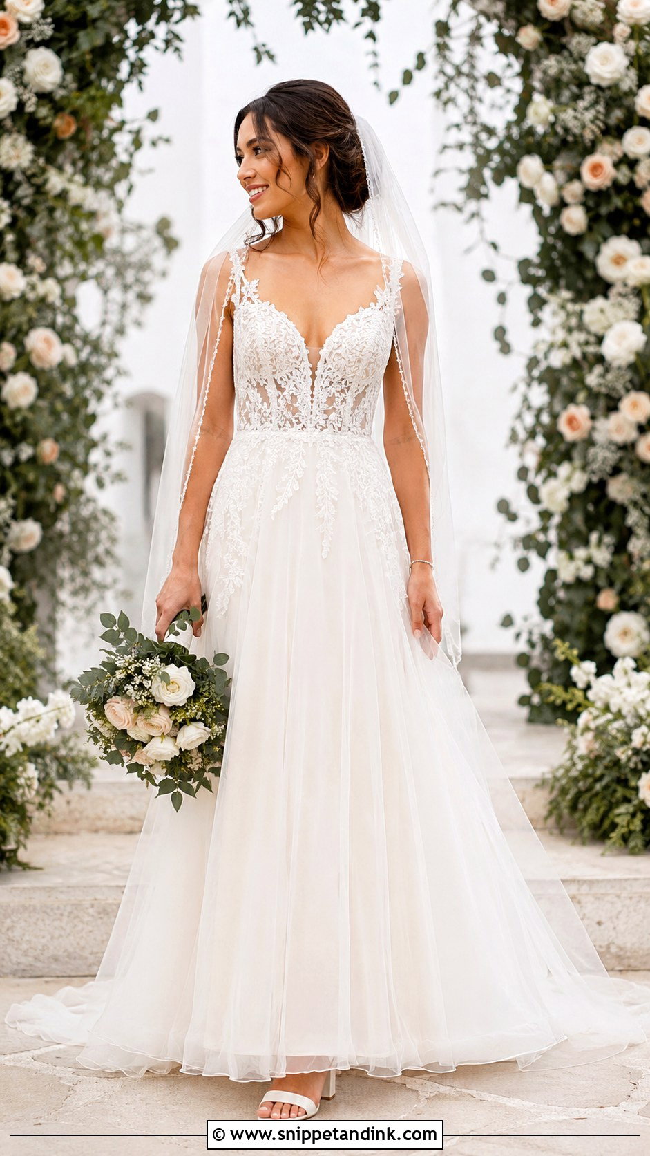 Crystal A Line Wedding Dress - Snippet and Ink - 25 Crystal Wedding Dresses